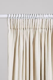 Natural 100% Cotton Crinkle Pencil Pleat Curtains - Image 3 of 4