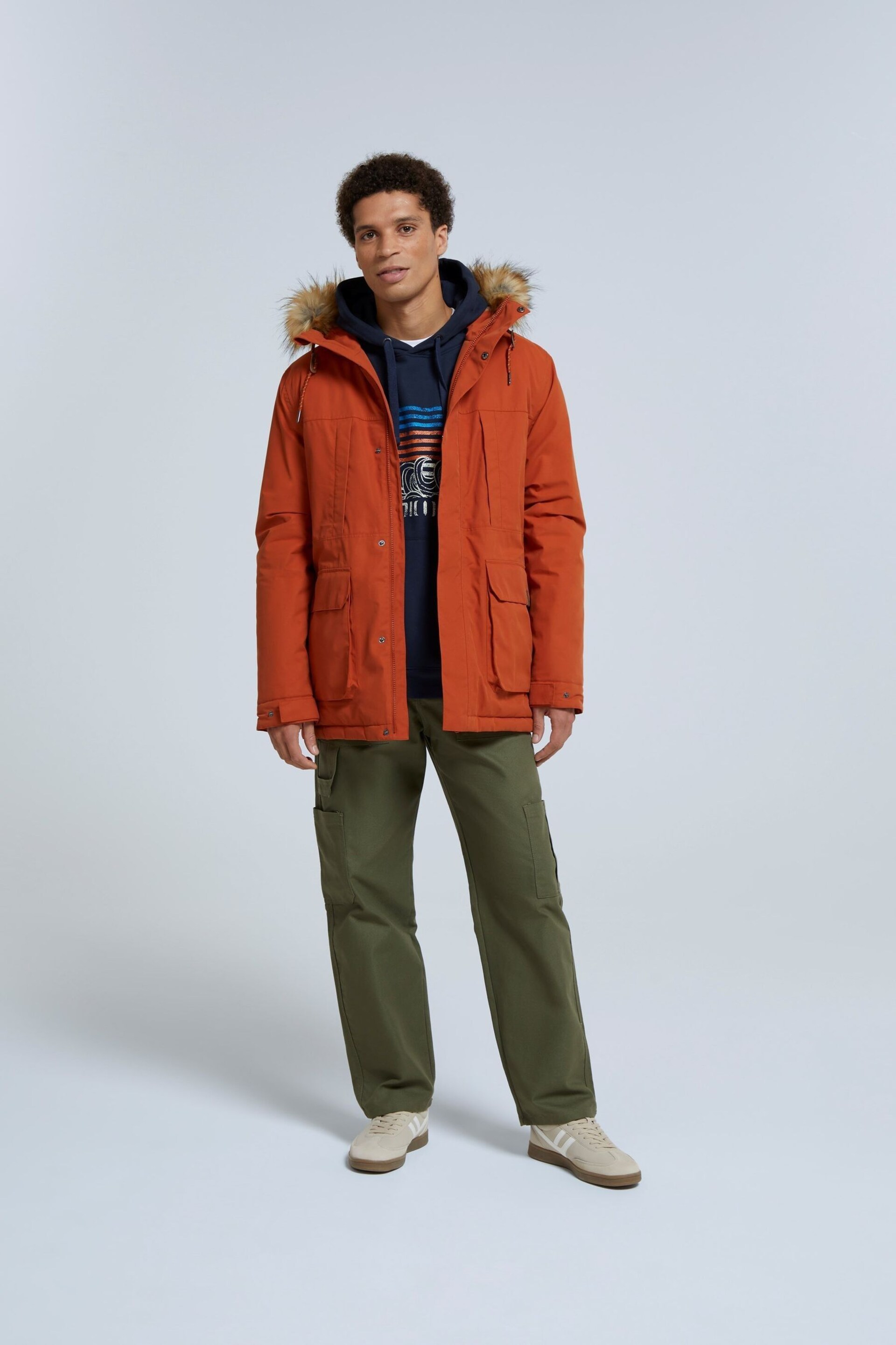 Animal Mens Orange Whitsand Sherpa Zip Jacket - Image 3 of 9