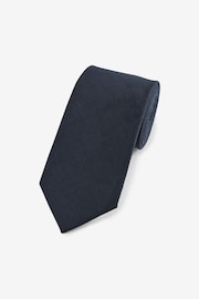 Navy Blue Linen Tie - Image 1 of 3