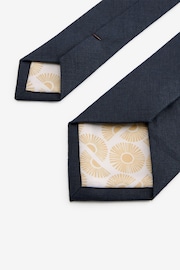 Navy Blue Linen Tie - Image 3 of 3