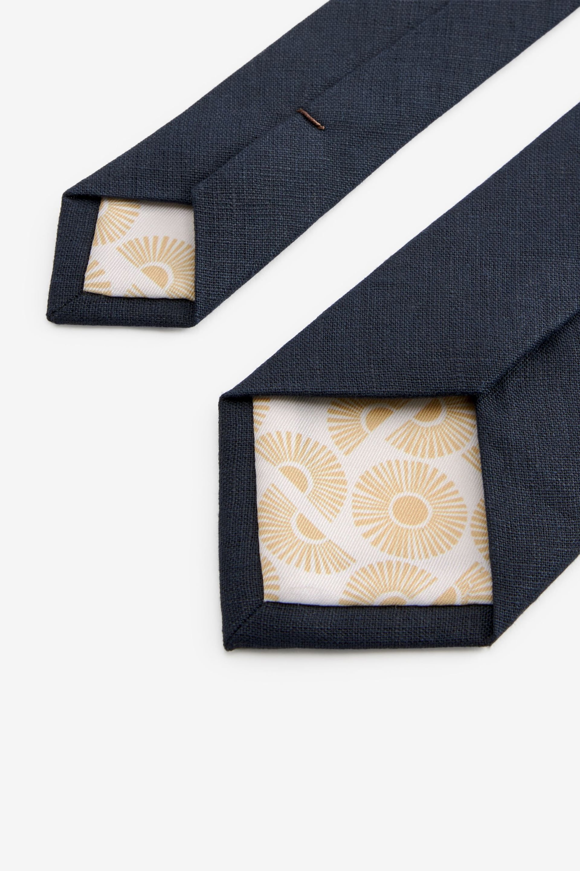 Navy Blue Linen Tie - Image 3 of 3