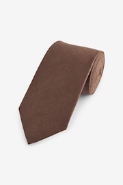 Chocolate Brown Linen Tie - Image 1 of 3