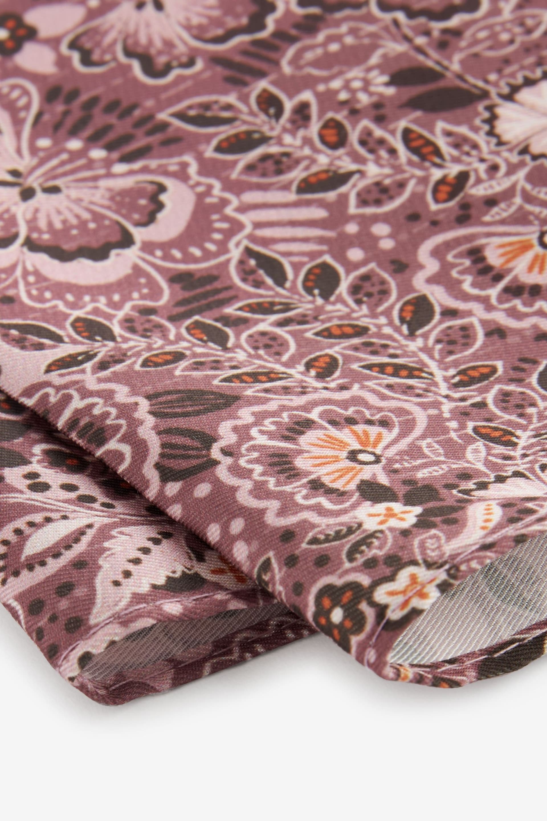 Pink Floral Tie And Pocket Square Set - Image 2 of 5