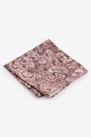 Pink Floral Tie And Pocket Square Set - Image 4 of 5