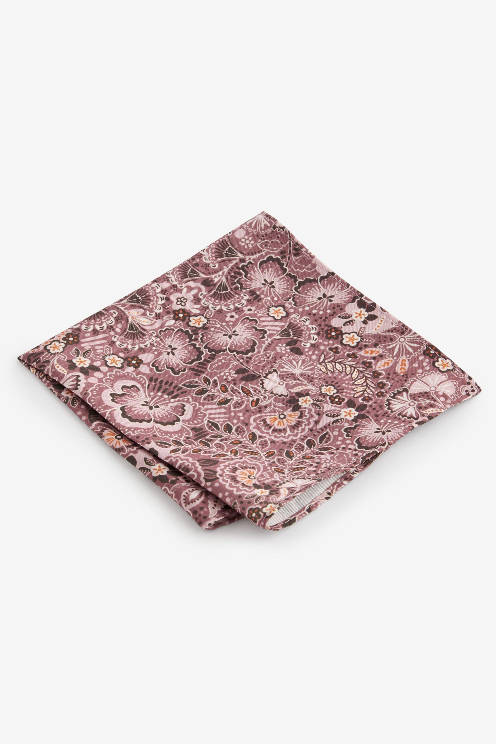 Pink Floral Tie And Pocket Square Set - Image 4 of 5
