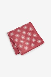 Coral Red Sun Linen Pocket Square - Image 1 of 2