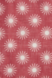 Coral Red Sun Linen Pocket Square - Image 2 of 2