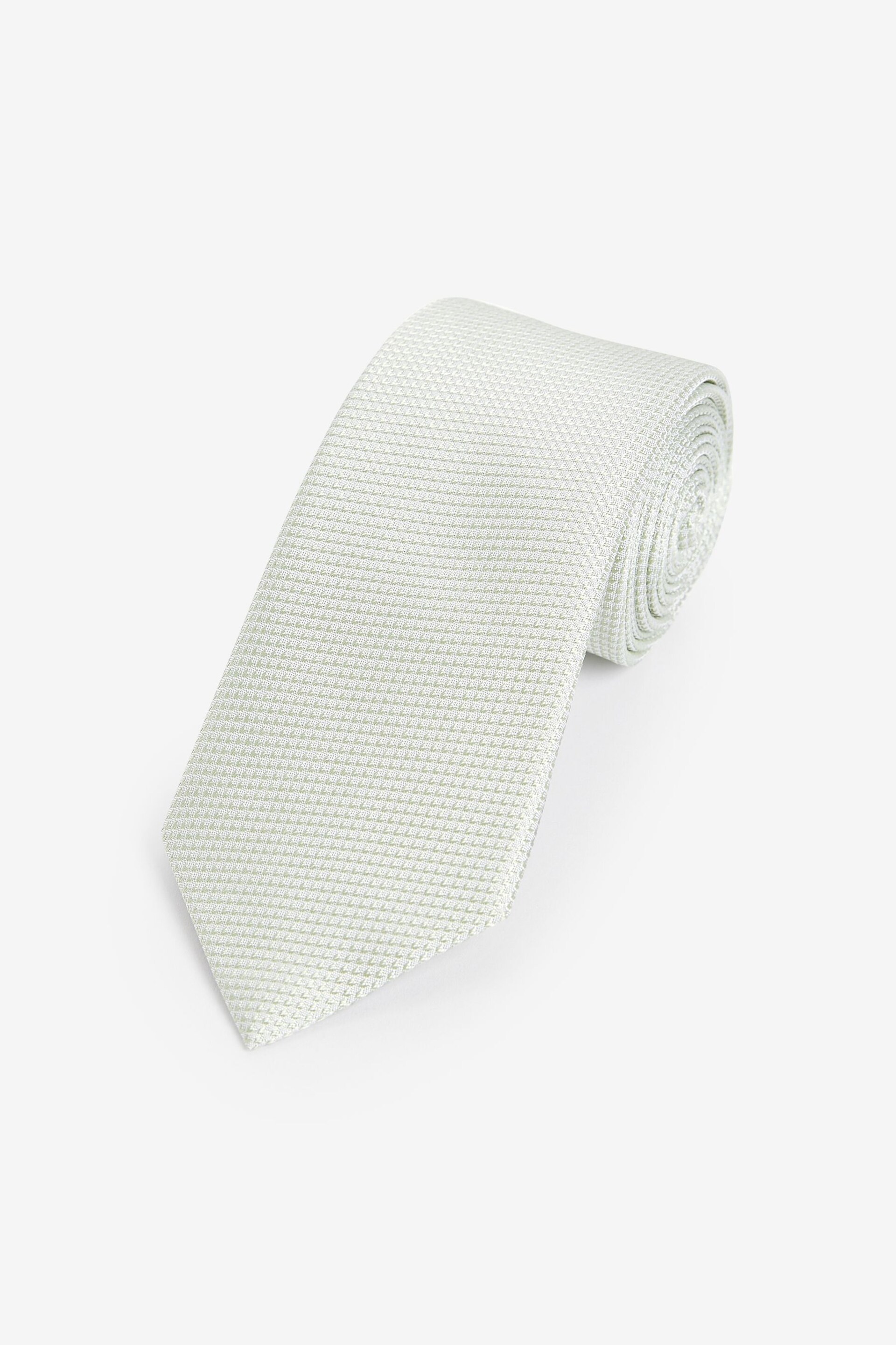 Light Green Textured Silk Tie - Image 1 of 3