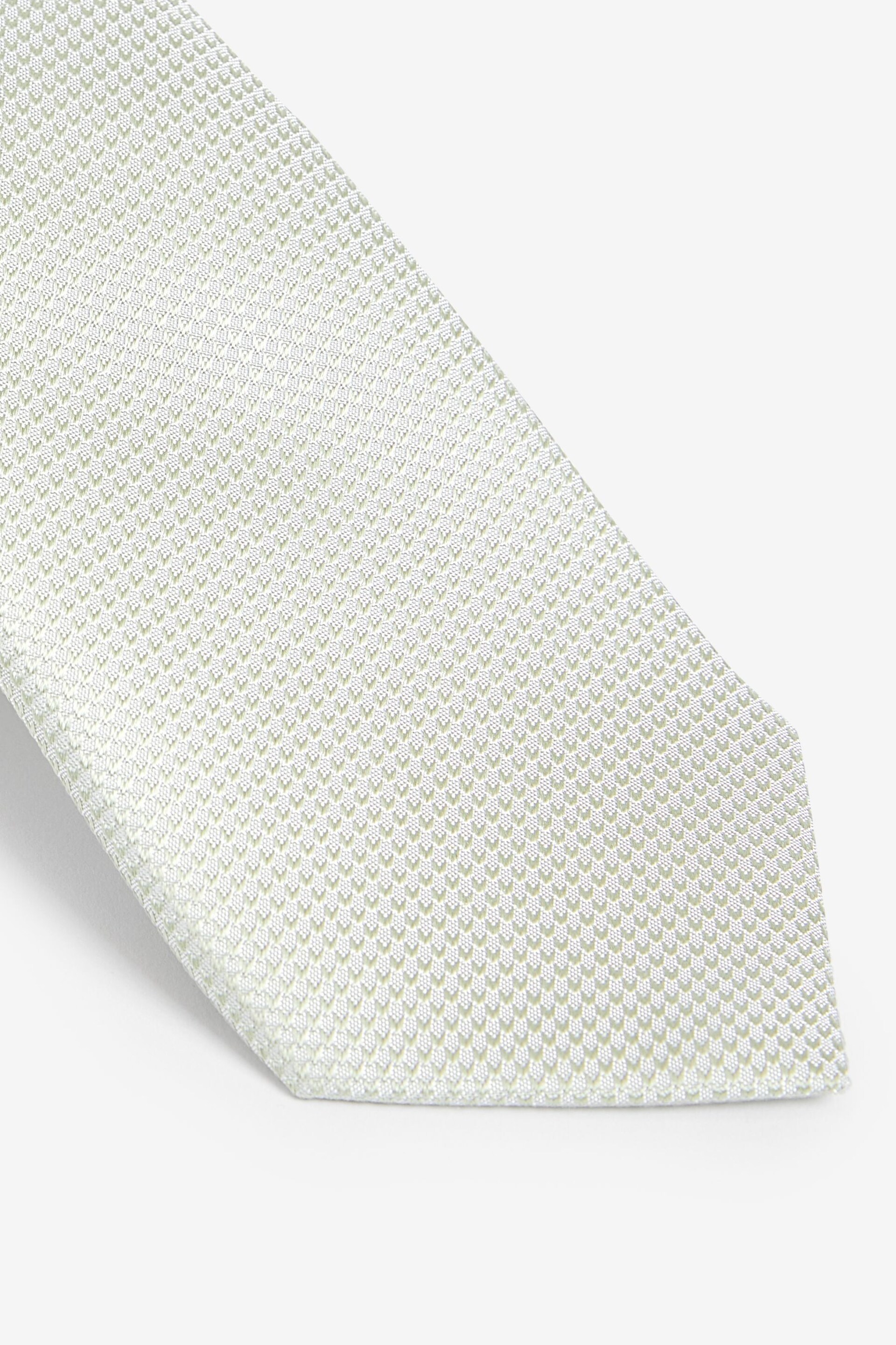 Light Green Textured Silk Tie - Image 2 of 3