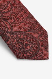 Rust Orange Textured Paisley Tie, Pocket Square And Pin Set - Image 7 of 7