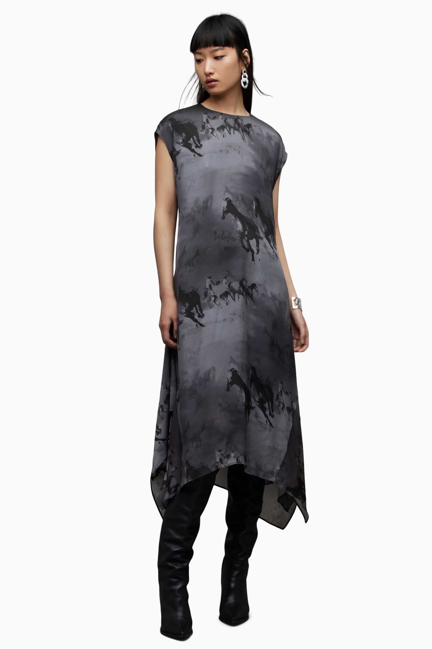 Buy AllSaints Grey Gian Dionne Dress from Next Germany
