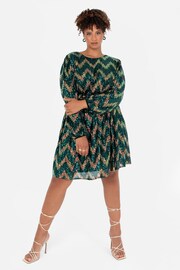 Zig Zag Long Sleeve Mini Dress - Image 4 of 6