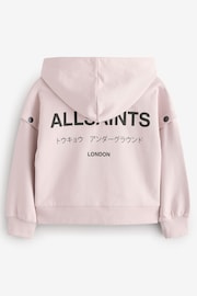 smALLSAINTS Light Pink Girls Amphia Underground 100% Cotton Zip Hoodie - Image 5 of 9