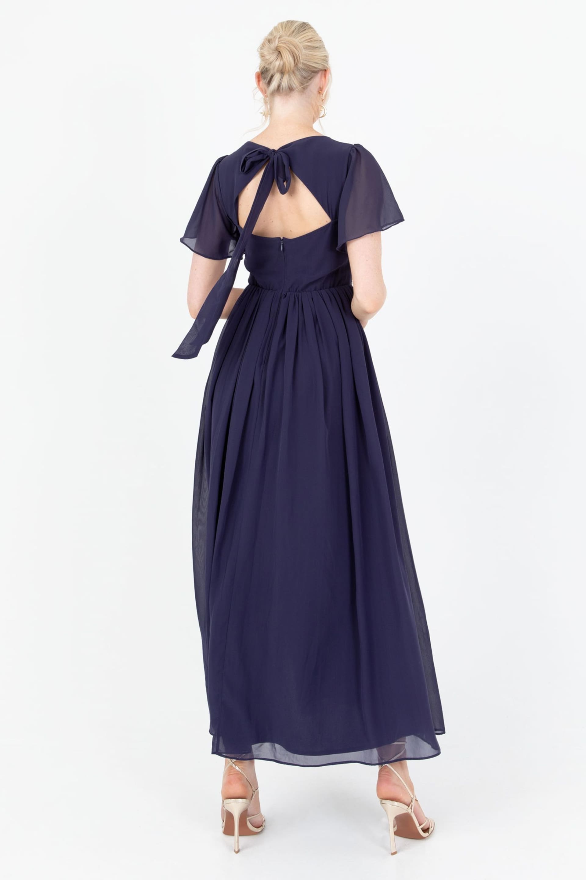 Lovedrobe Blue Star Embellished Split Front Maxi Dress - Image 2 of 5