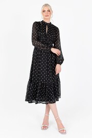 Lovedrobe Printed High Neck Black Midi Dress - Image 4 of 7