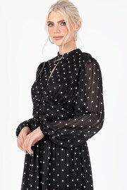 Lovedrobe Printed High Neck Black Midi Dress - Image 6 of 7