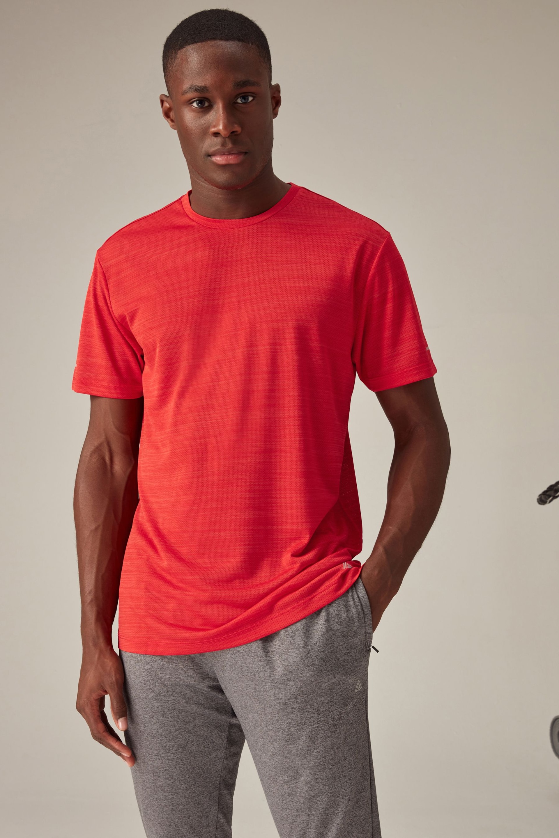 Red Active Mesh Training T-Shirt - Image 4 of 10