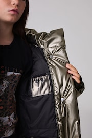 smALLSAINTS Metallic Longline Padded Girls Coat - Image 6 of 17