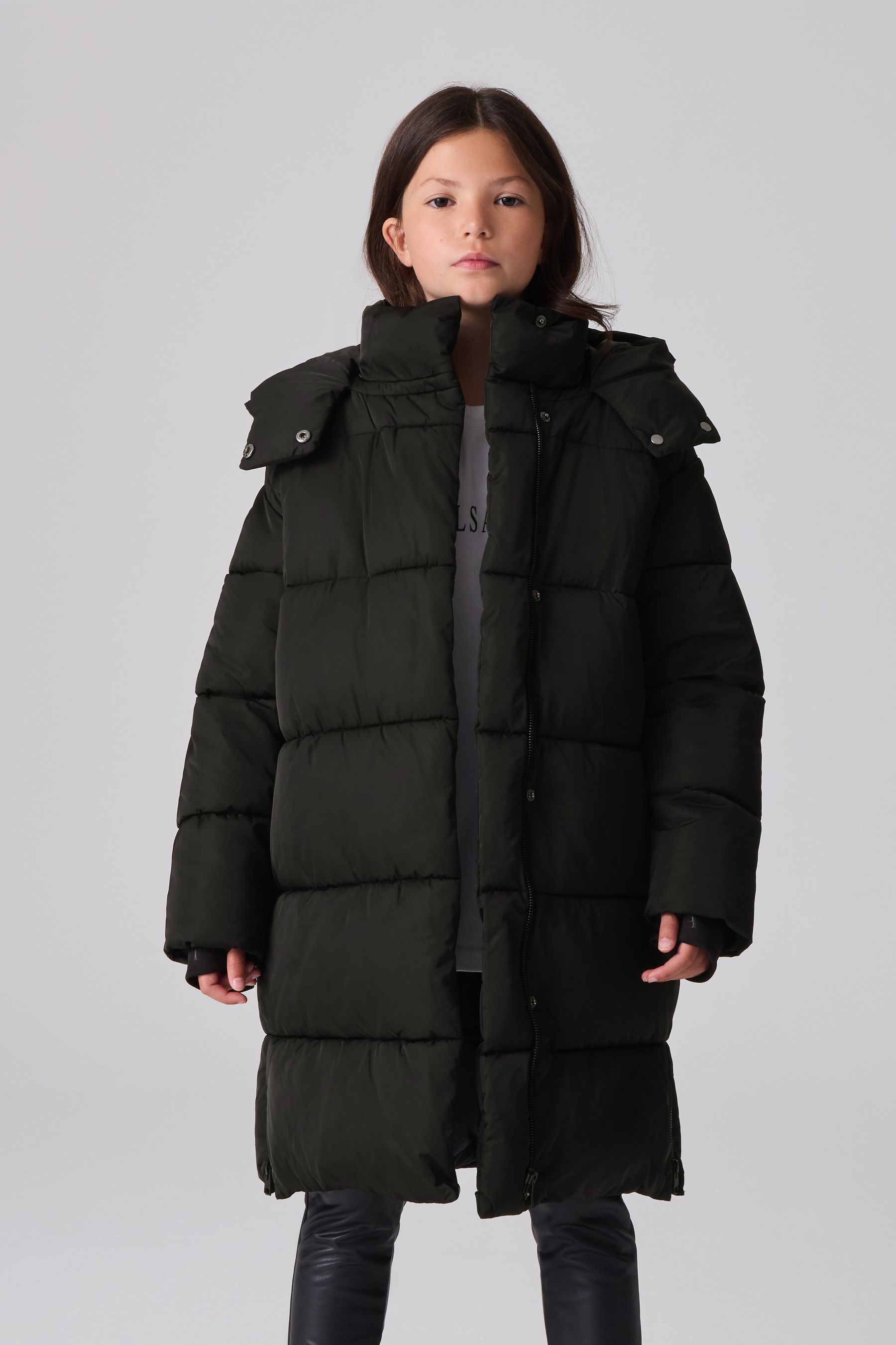 Girls longline padded coat top