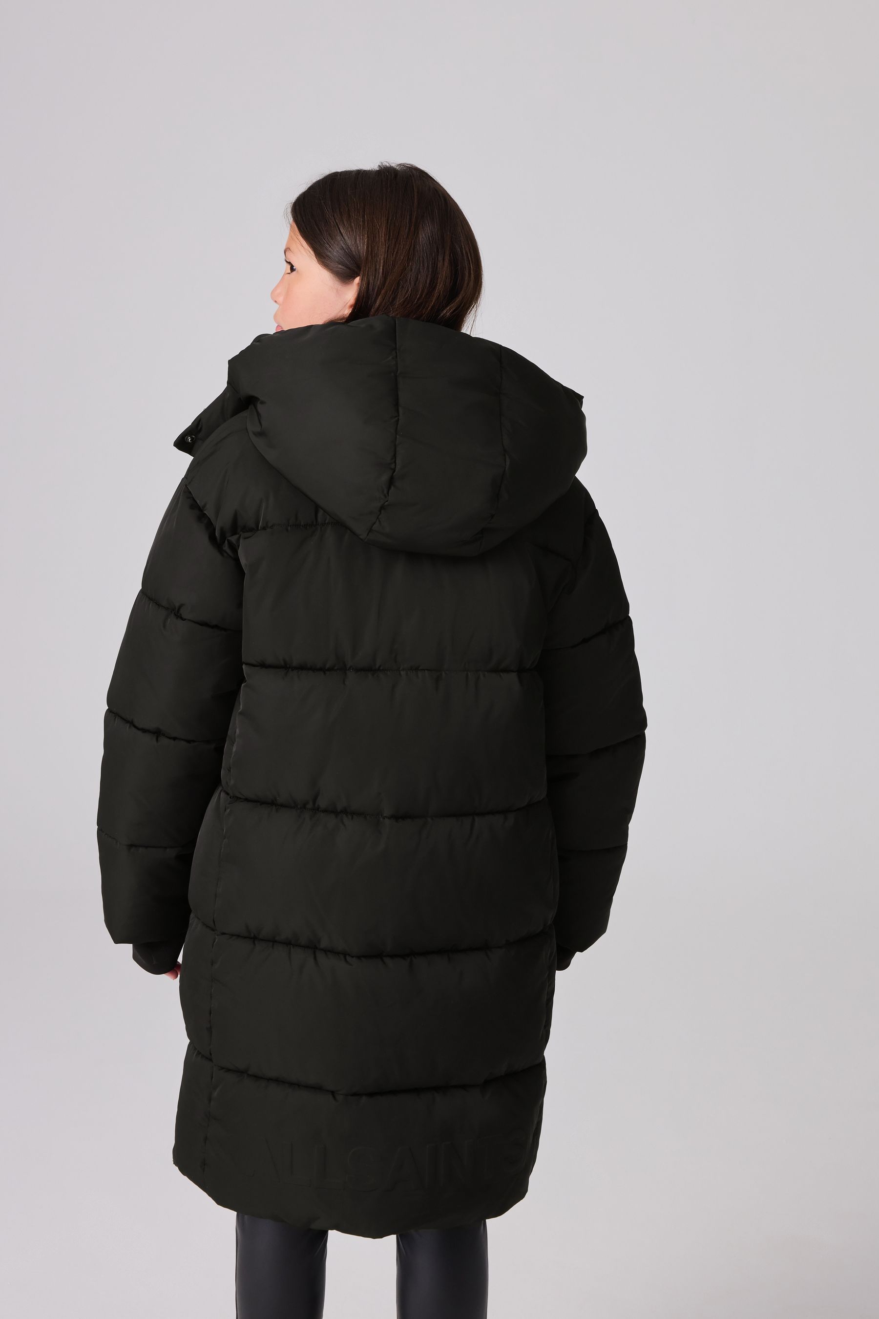 Buy smALLSAINTS Black Longline Padded Girls Coat from Next Luxembourg
