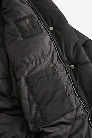 smALLSAINTS Black Longline Padded Girls Coat - Image 8 of 12