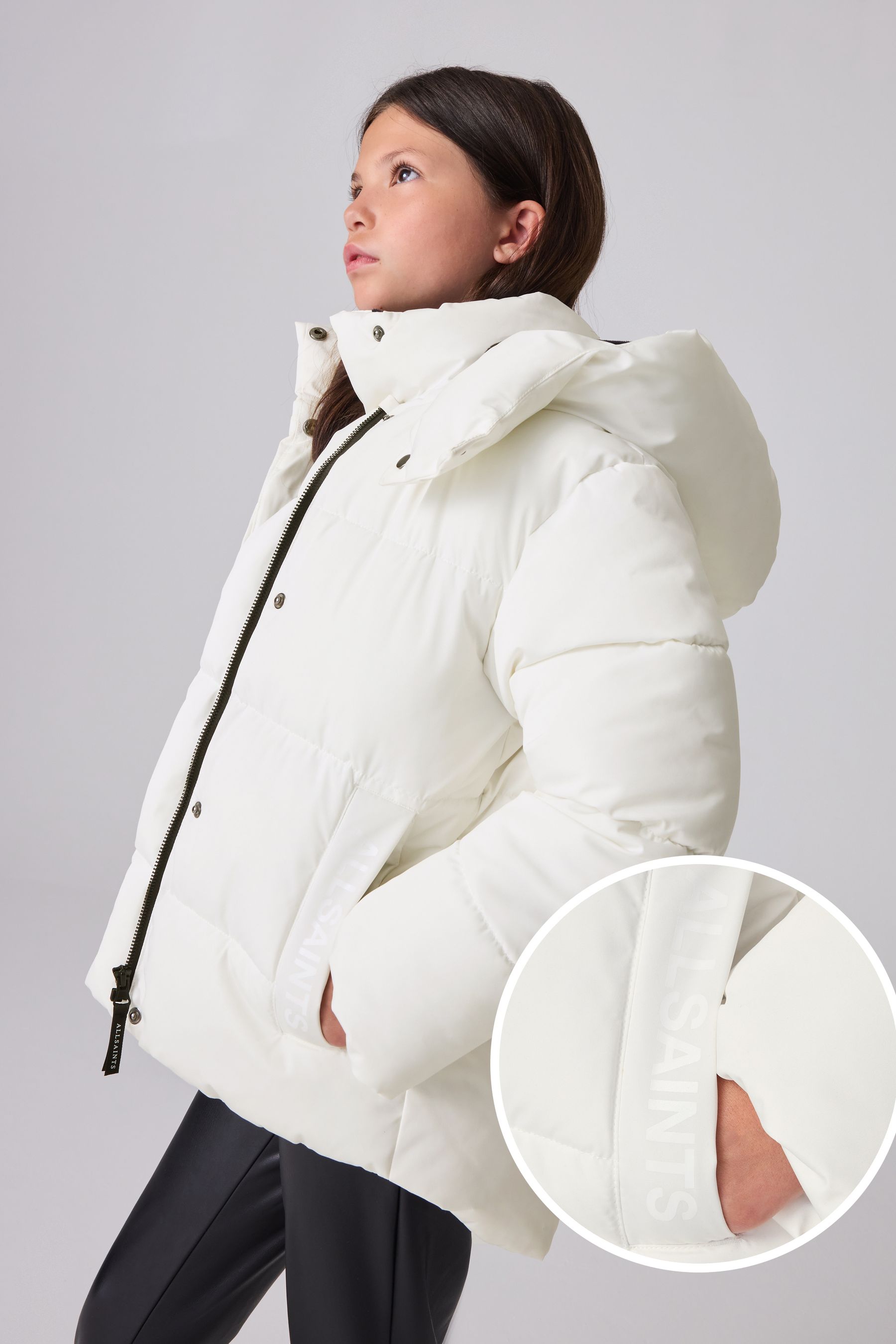 Girls white puffer jacket store