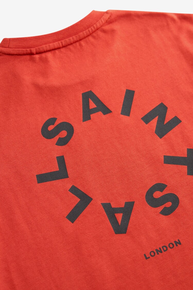 smALLSAINTS Red Tierra Oversized Crew Logo T-Shirt - Image 7 of 7