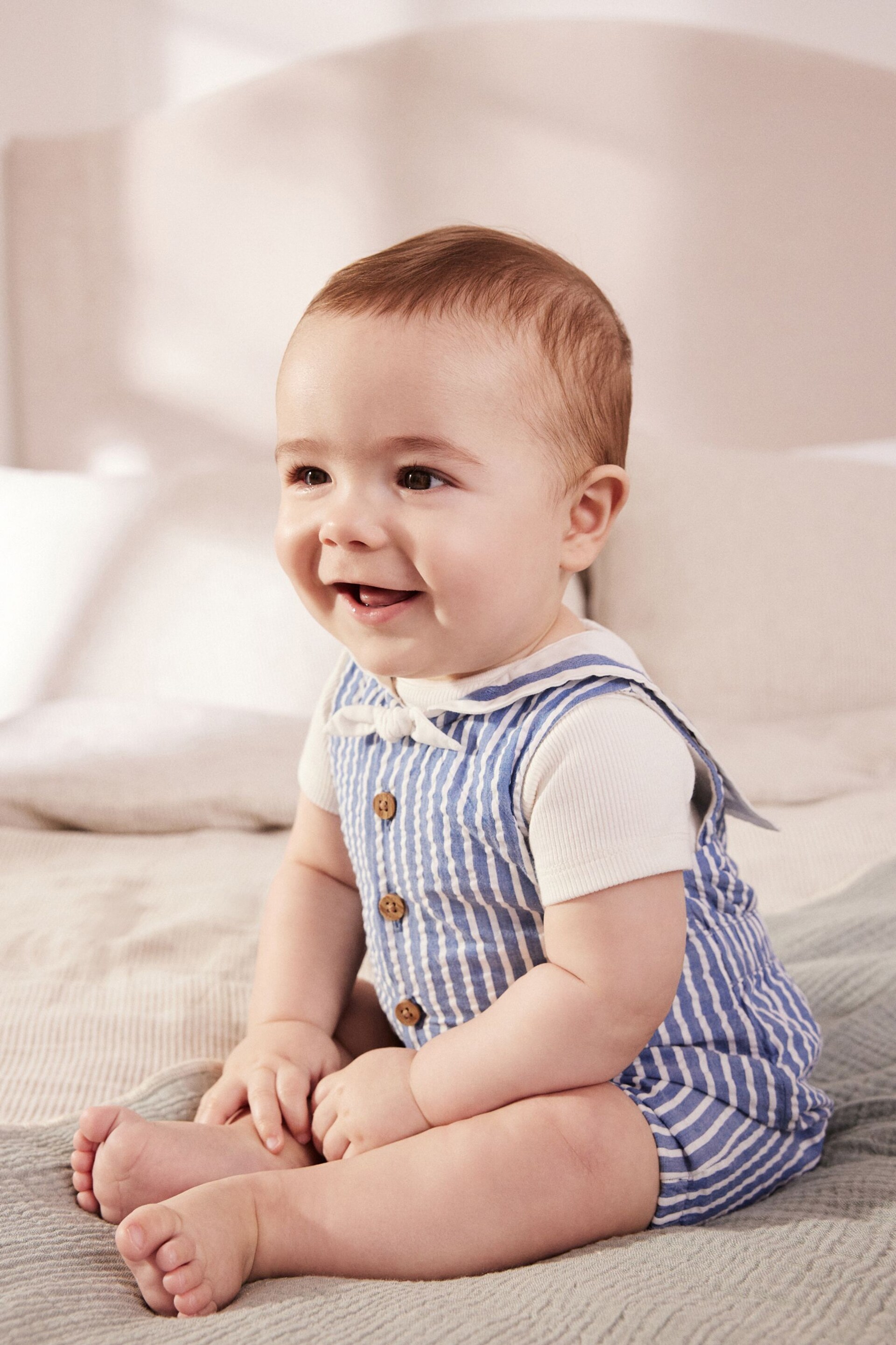 Blue Sailor Woven Baby Romper (0mths-2yrs) - Image 2 of 12