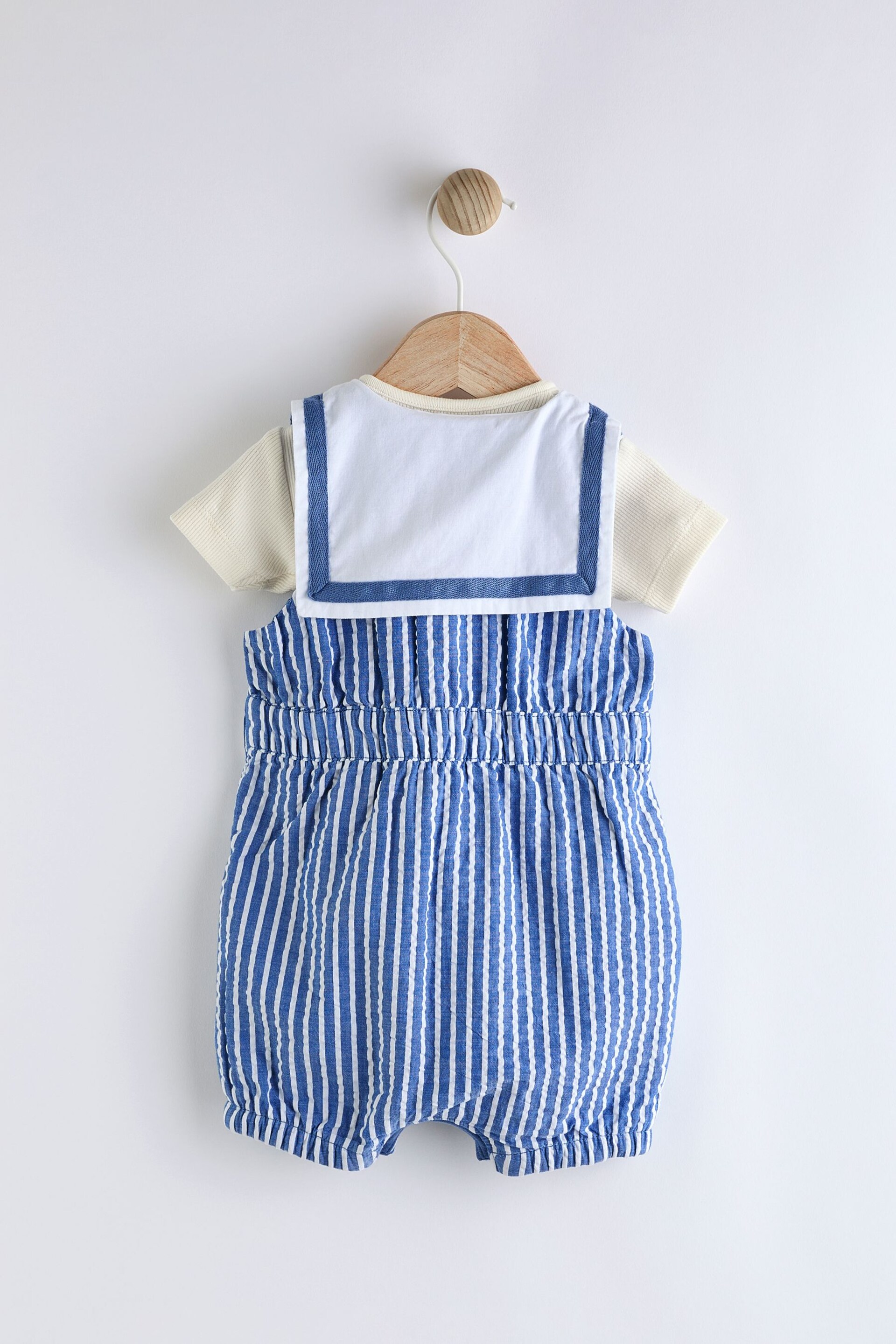 Blue Sailor Woven Baby Romper (0mths-2yrs) - Image 6 of 12