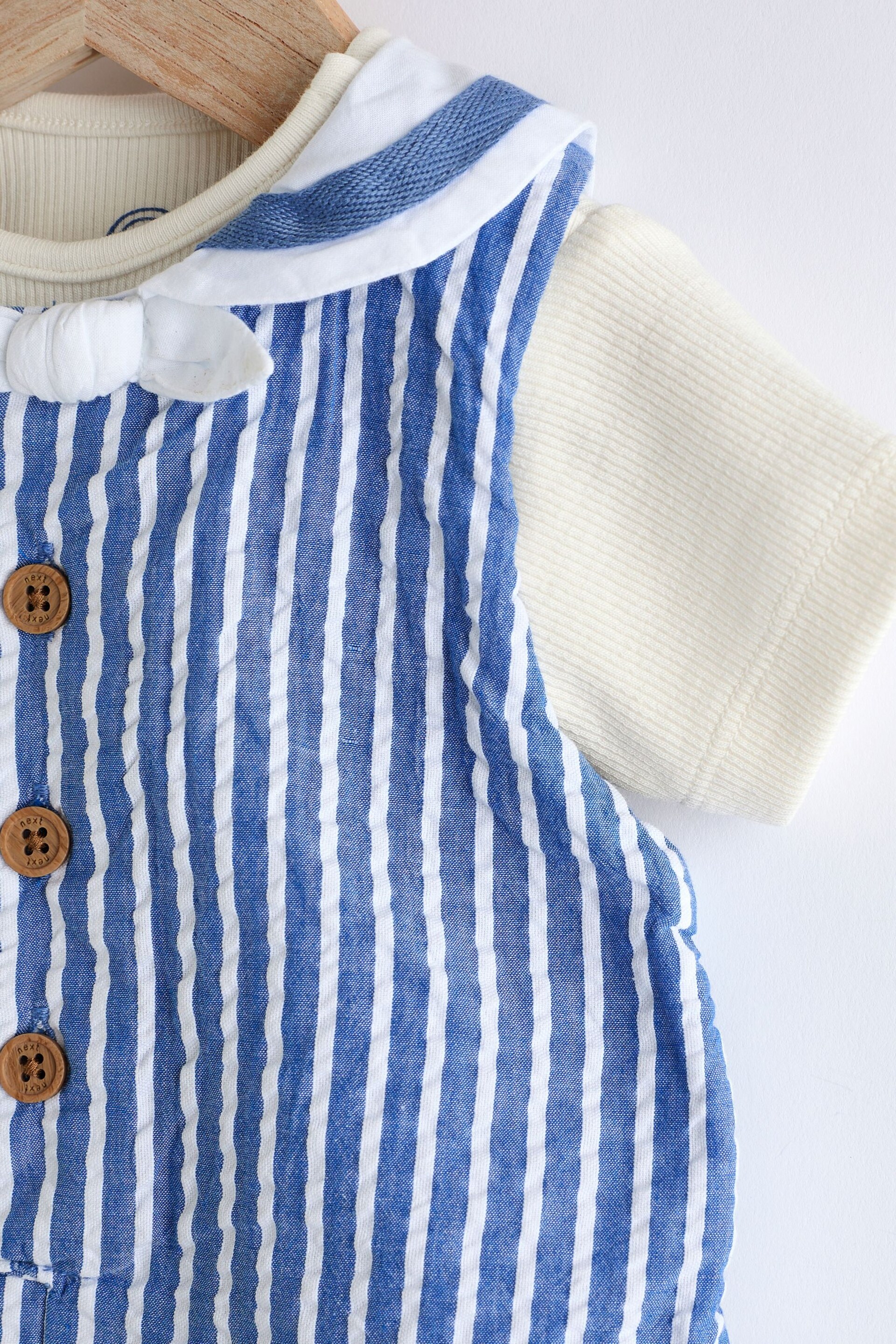 Blue Sailor Woven Baby Romper (0mths-2yrs) - Image 8 of 12