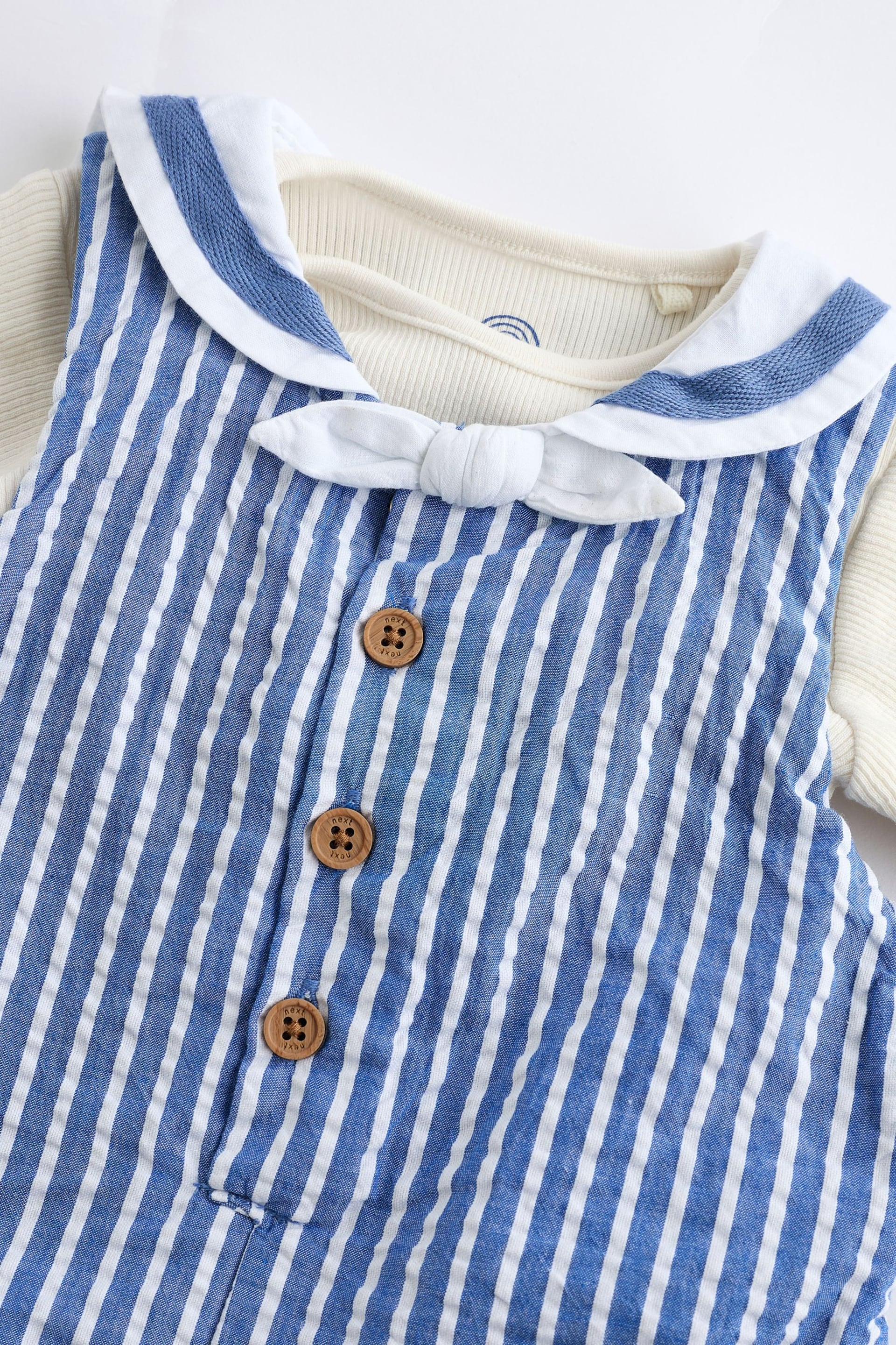 Blue Sailor Woven Baby Romper (0mths-2yrs) - Image 9 of 12