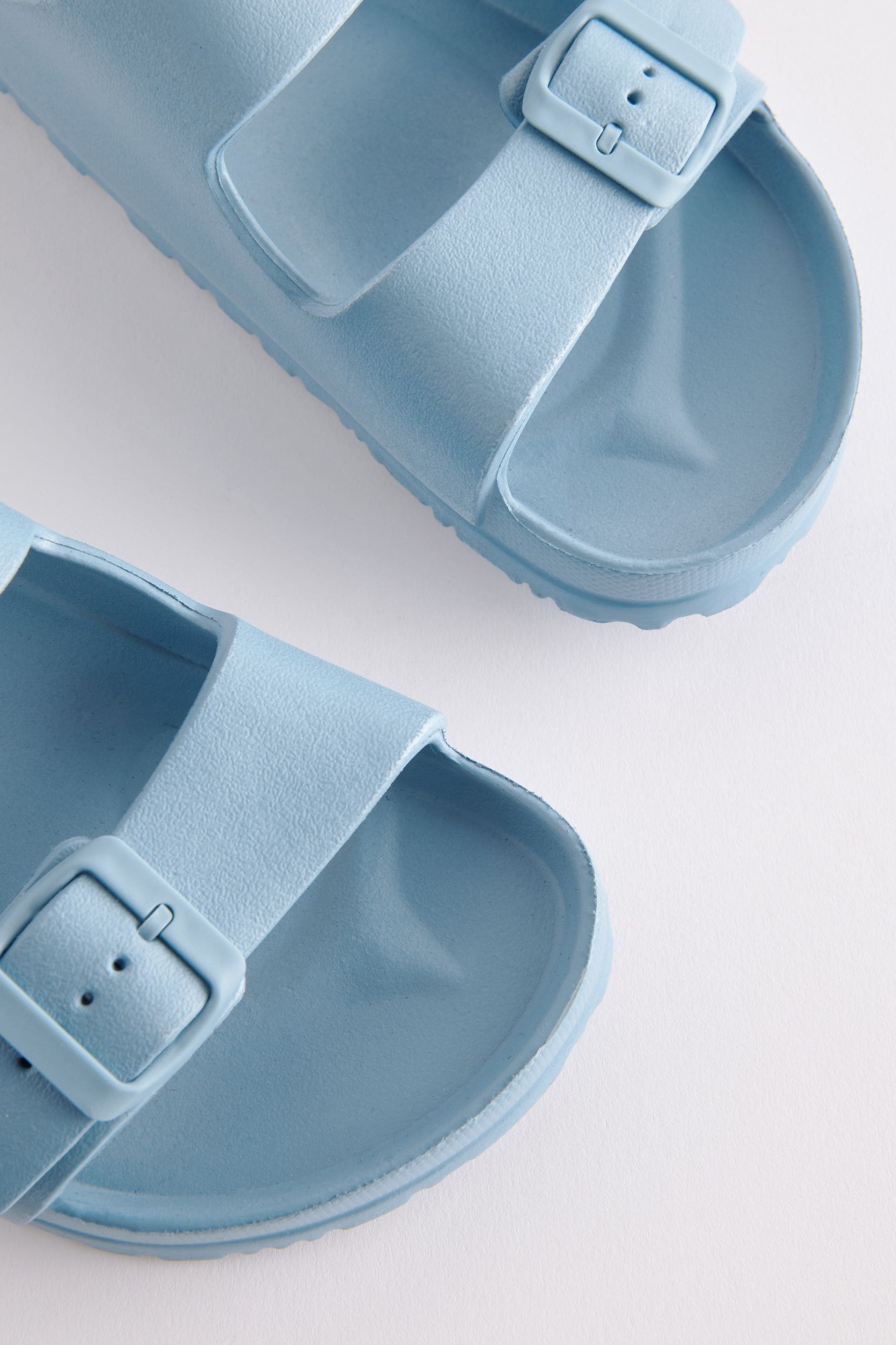 Buy Blue EVA Double Strap Flat Slider Sandals With Adjustable Buckles from Next Canada