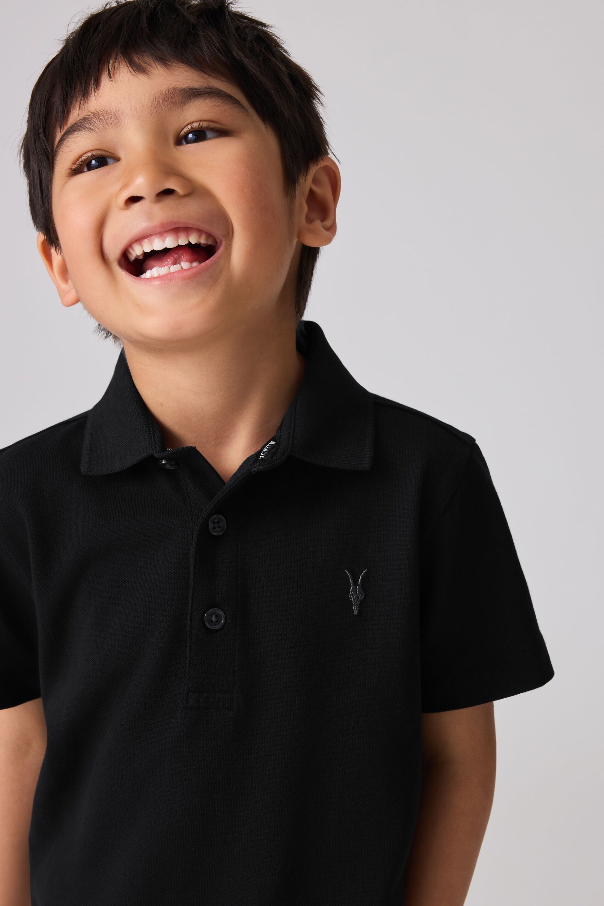 smALLSAINTS Black Short Sleeve Boys Polo Shirt - Image 2 of 7