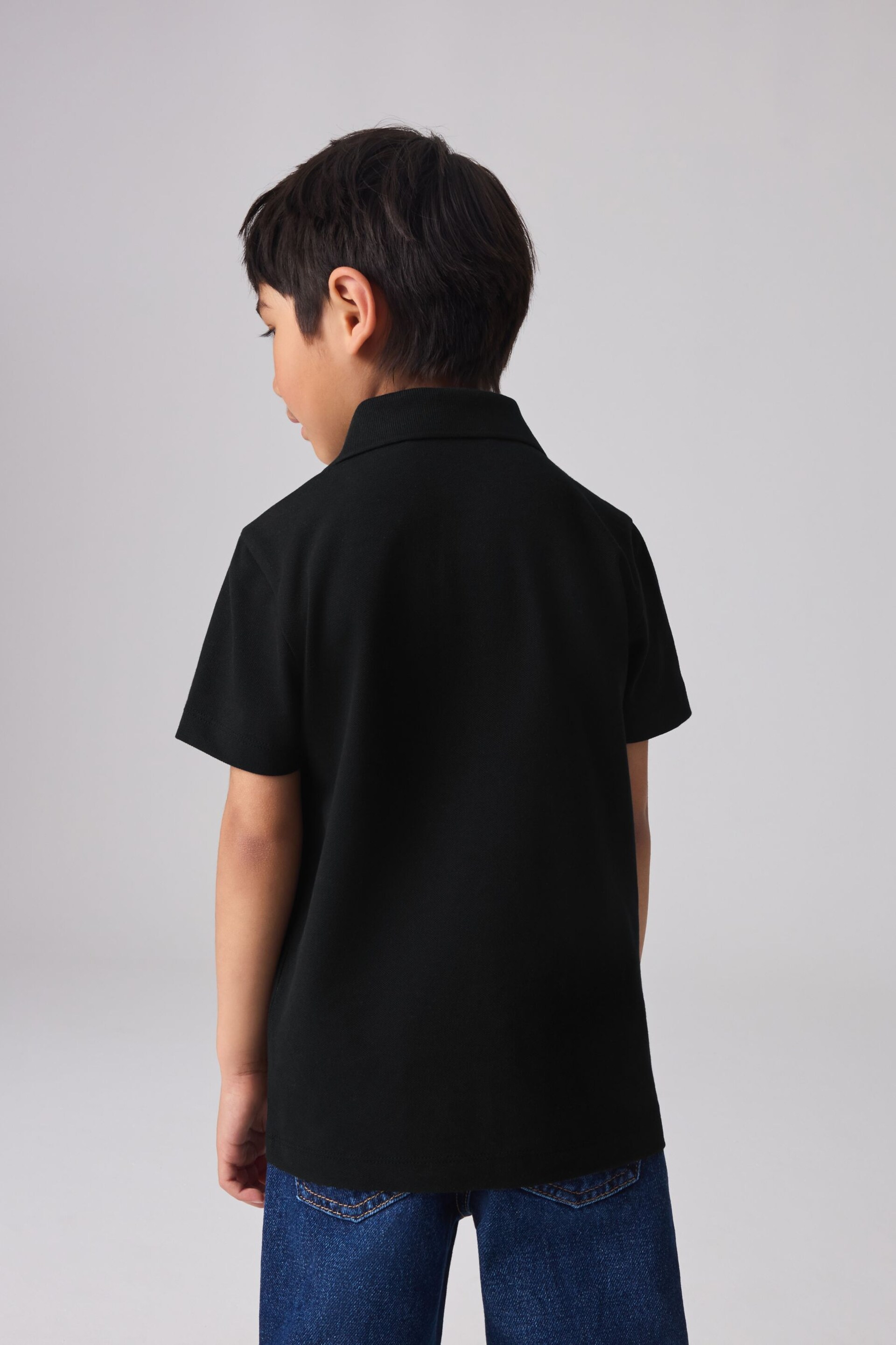 smALLSAINTS Black Short Sleeve Boys Polo Shirt - Image 3 of 7