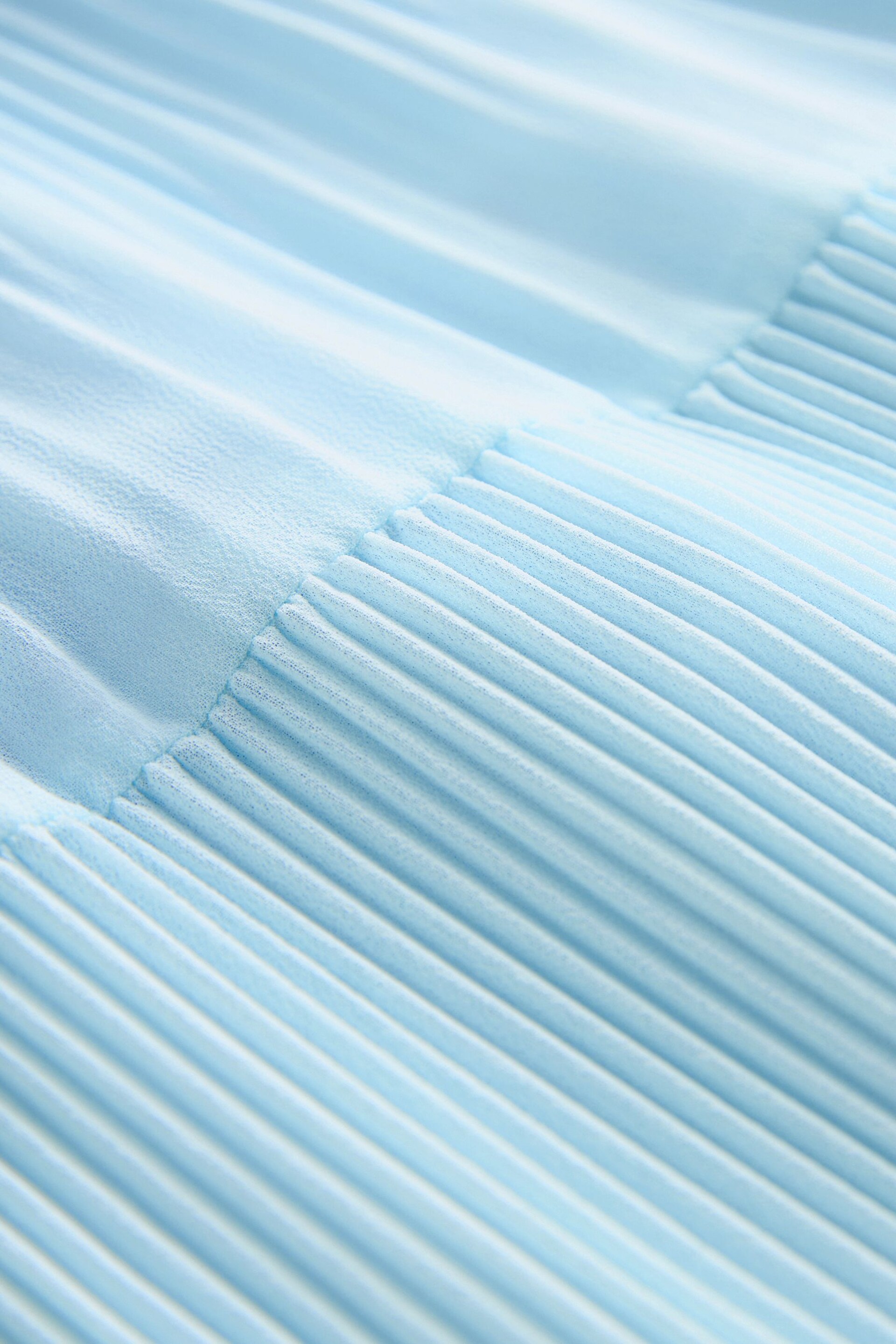 Light Blue Sleeveless V-Neck Plisse Tiered Maxi Dress - Image 6 of 6
