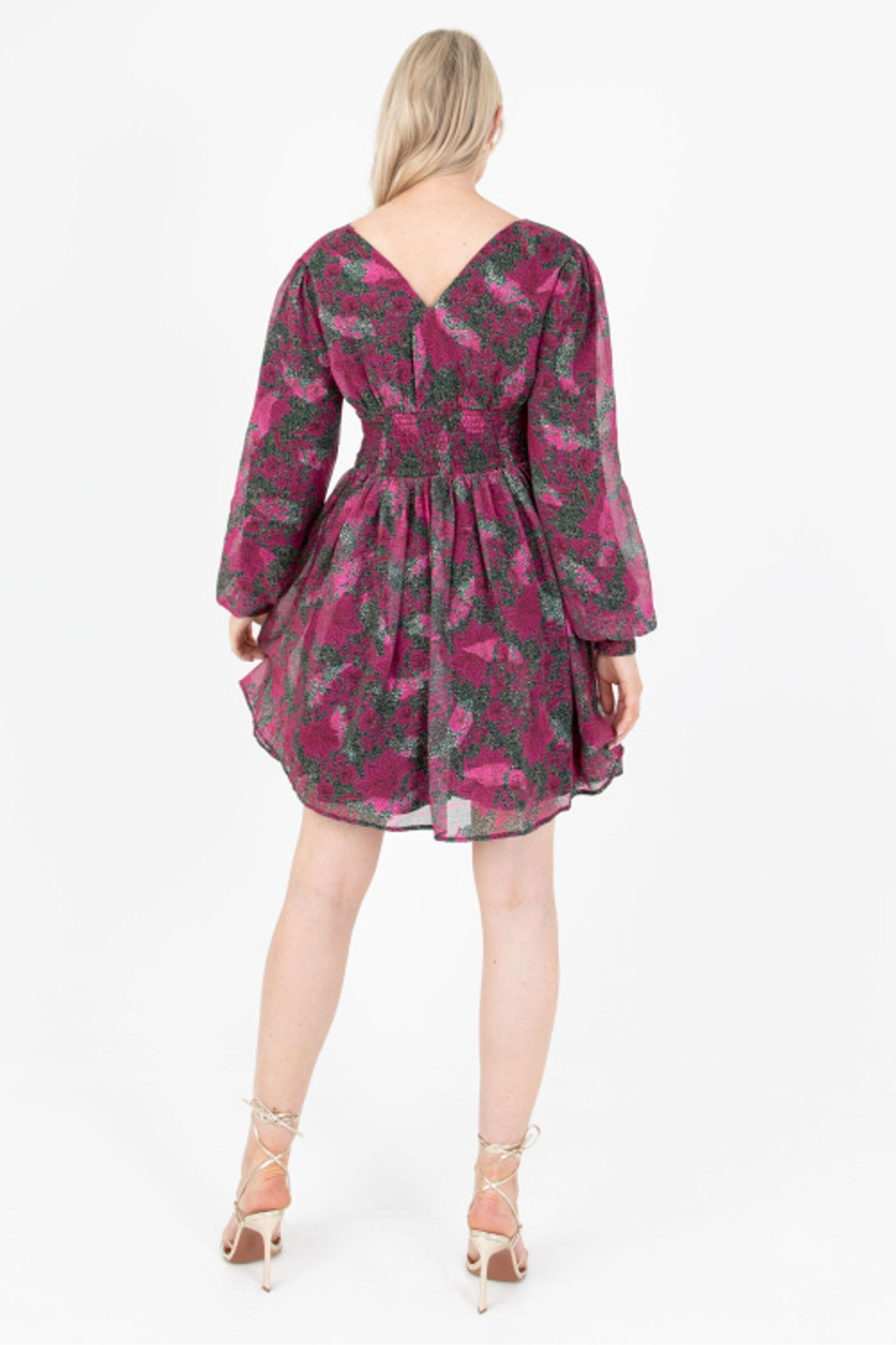 Lovedrobe Pink Printed Button Front Mini Dress - Image 2 of 6