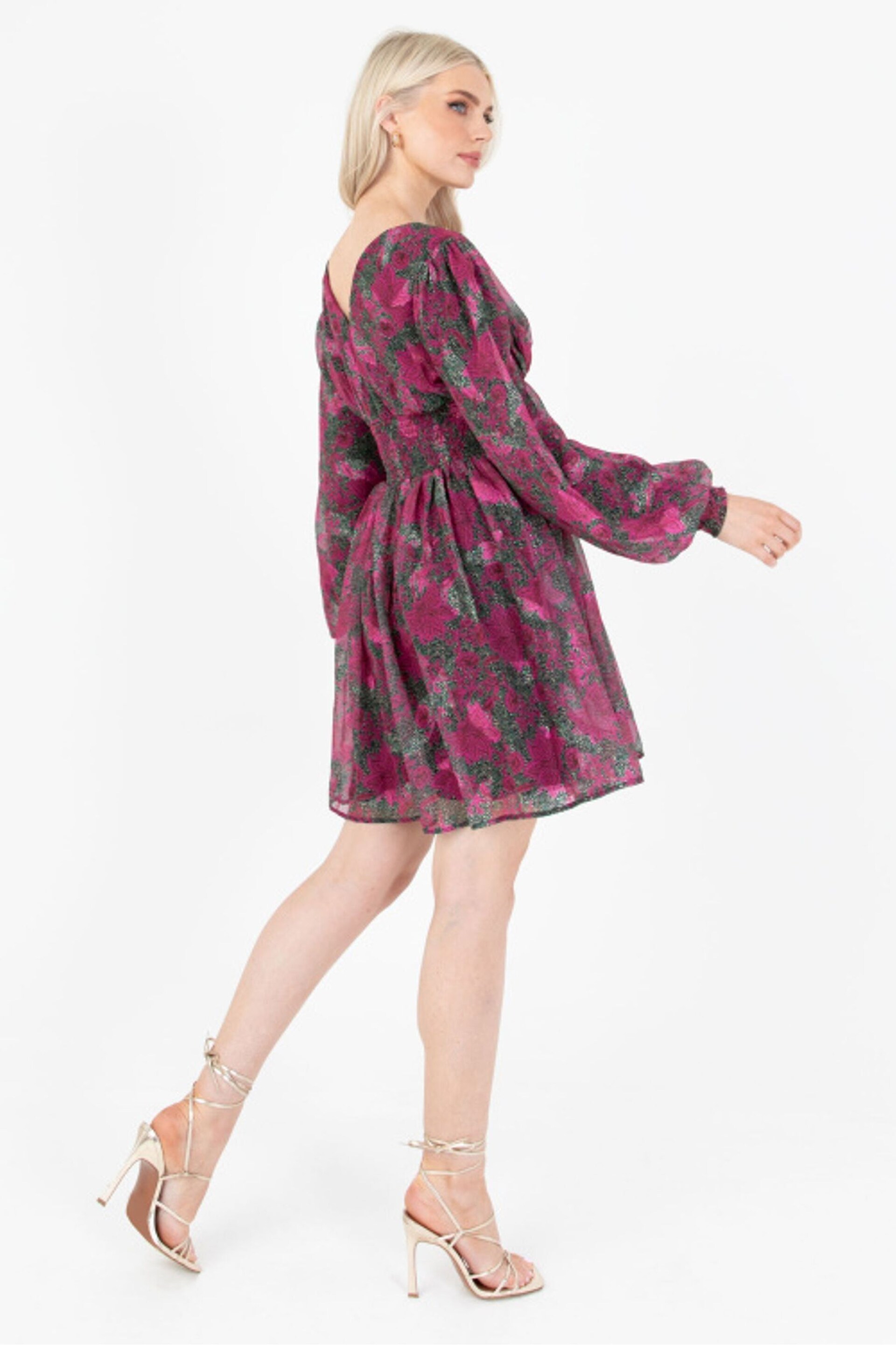 Lovedrobe Pink Printed Button Front Mini Dress - Image 3 of 6