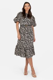 Lovedrobe Animal Print Puff Sleeve Midi Dress - Image 2 of 5