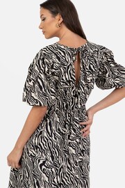 Lovedrobe Animal Print Puff Sleeve Midi Dress - Image 5 of 5