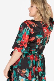 Lovedrobe Black Floral Faux Wrap Maxi Dress - Image 5 of 5