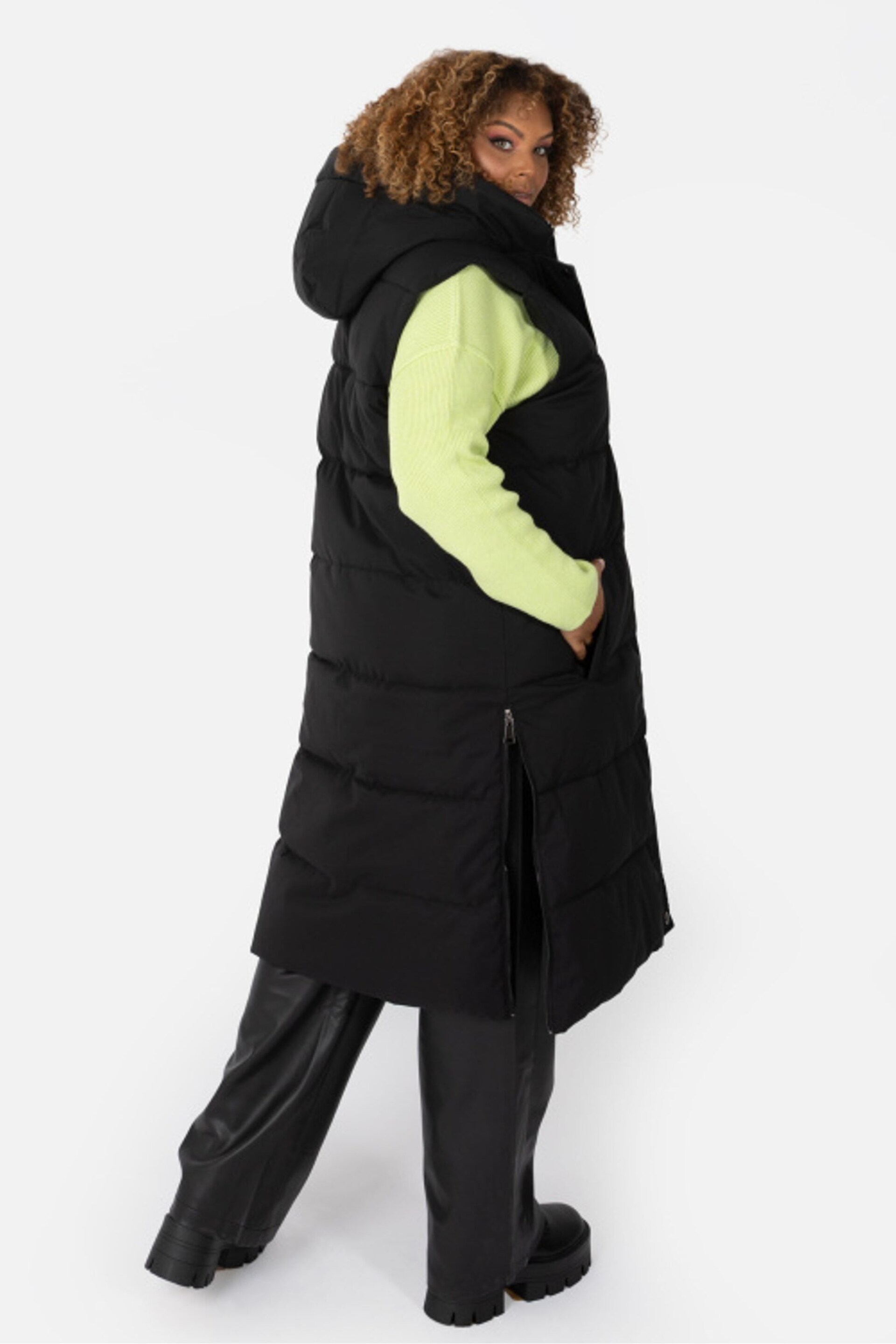 Lovedrobe Longline Gilet with Hood - Image 2 of 5