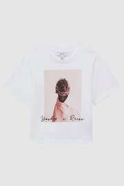 Reiss White Yoshy Senior Cotton Print T-Shirt - Image 2 of 6