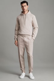 Reiss Oatmeal Premier Interlock Jersey Drawstring Joggers - Image 3 of 6