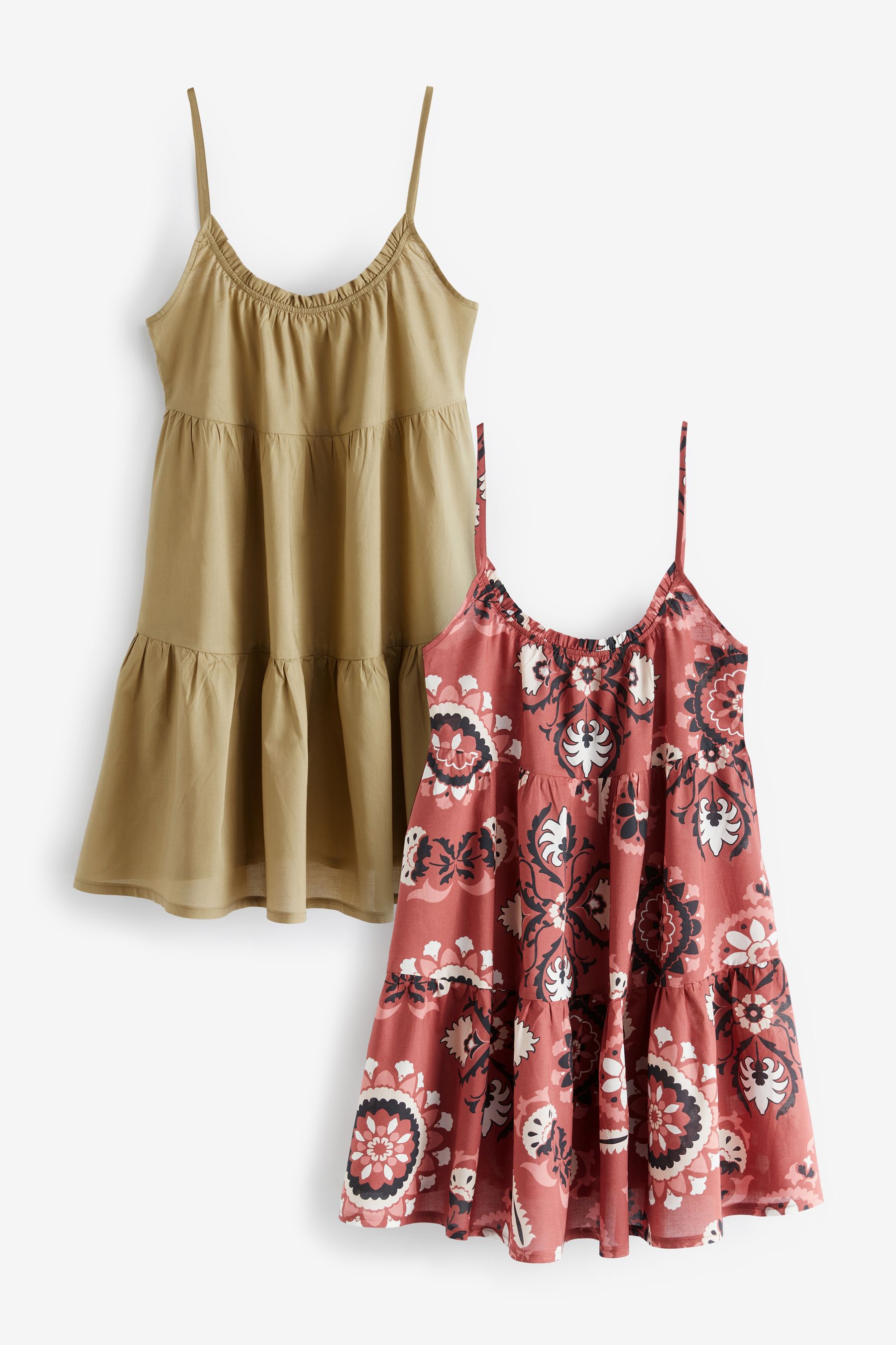 Buy Khaki Green Red Aztec Mini Summer Dresses 2 Per Pack from Next Ireland