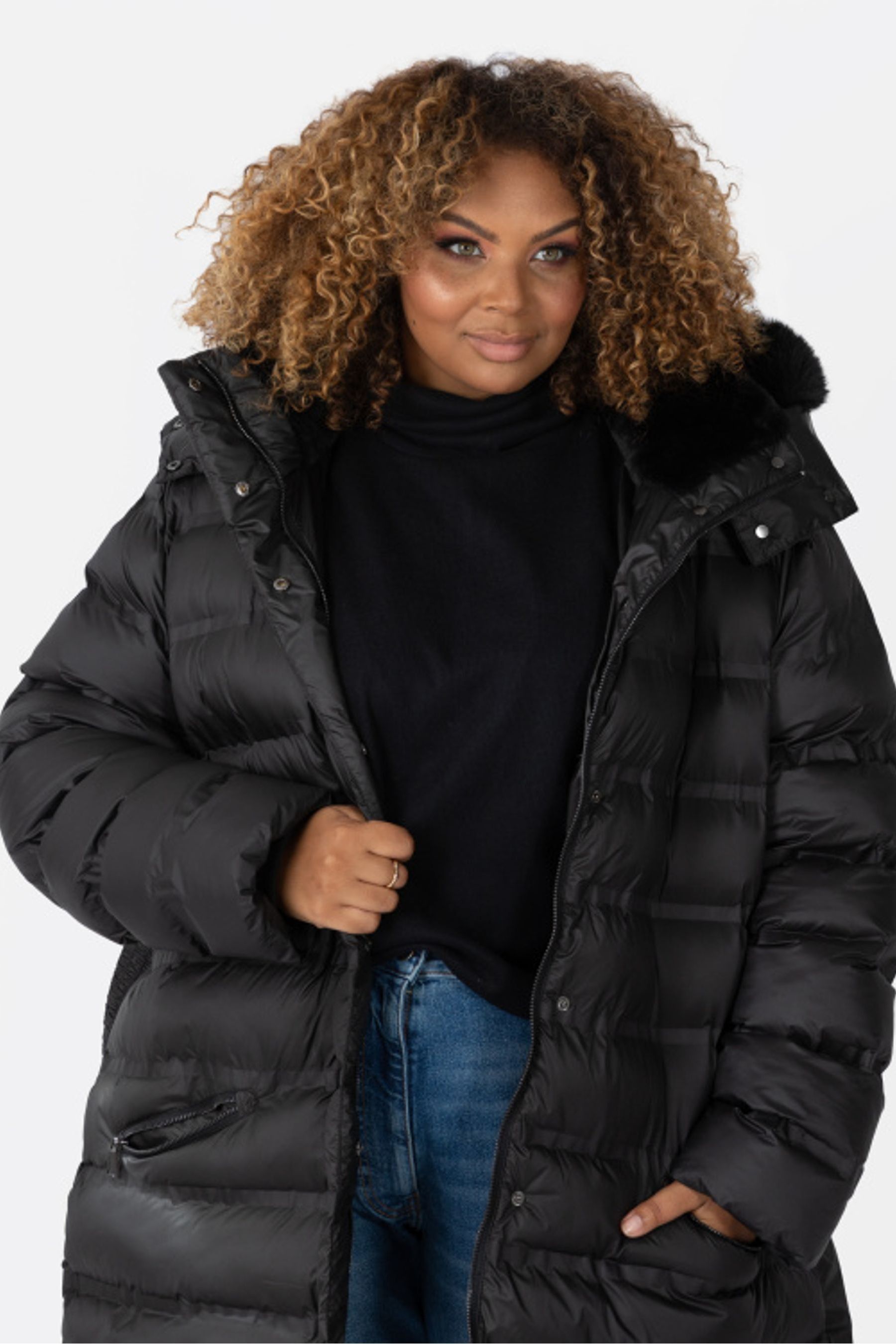 Buy Lovedrobe Belted Padded Coat with Faux Fur Trim Hood from Next Luxembourg