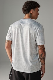 Grey/Ecru Printed Training T-Shirt - Image 4 of 9