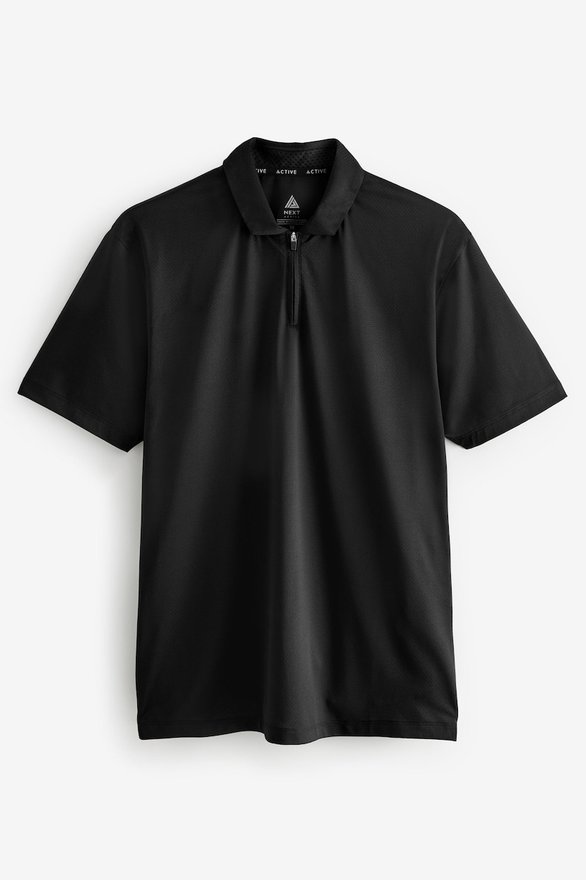 Black Textured Golf Polo Shirt - Image 1 of 3