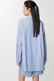 Blue/White Oversized Button Down Shirt - Image 3 of 6