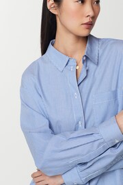 Blue/White Oversized Button Down Shirt - Image 4 of 6