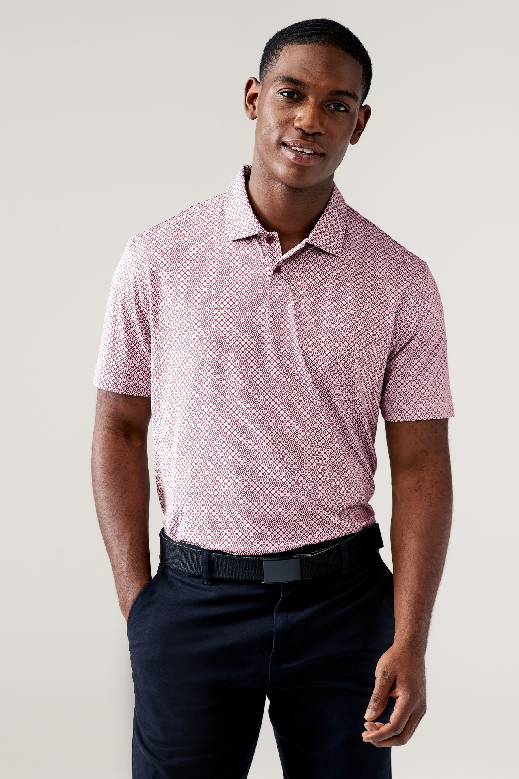 Pink golf polo best sale